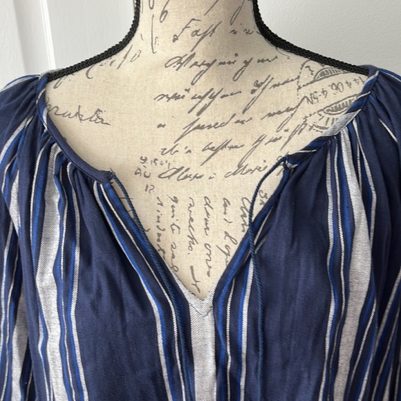 Soft Joie Striped Boho Tassel Peasant Top - Picture 3 of 7